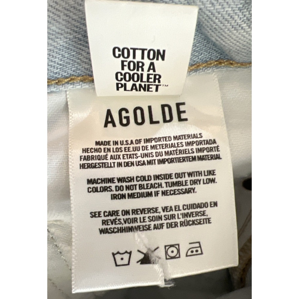 AGOLDE Low Curve Fray Jeans Size 28 Flourish Light Wash Wide Leg - Picture 7 of 8
